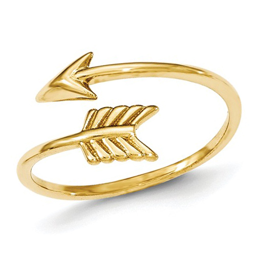 14kt Yellow Gold Adjustable Arrow Ring