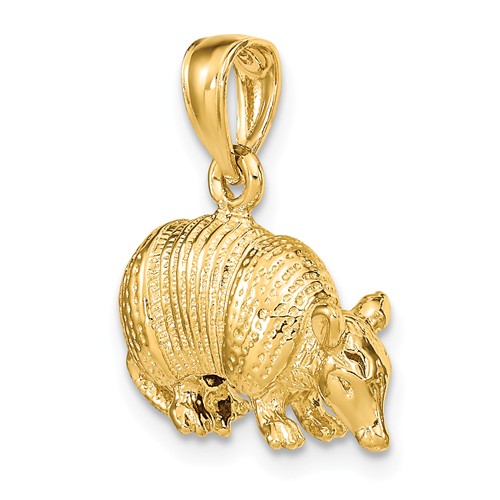 14k Yellow Gold 3-D Armadillo Pendant