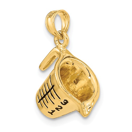 14k Yellow Gold 3-D Measuring Cup Charm