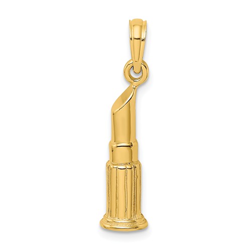 14k Yellow Gold Lipstick Pendant 3/4in