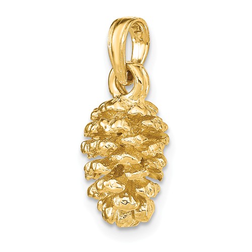 14k Yellow Gold 3-D Pinecone Charm 1/2in