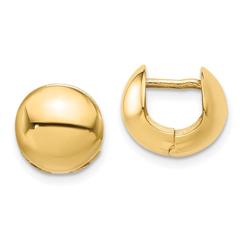 14k Yellow Gold Rounded Huggie Earrings