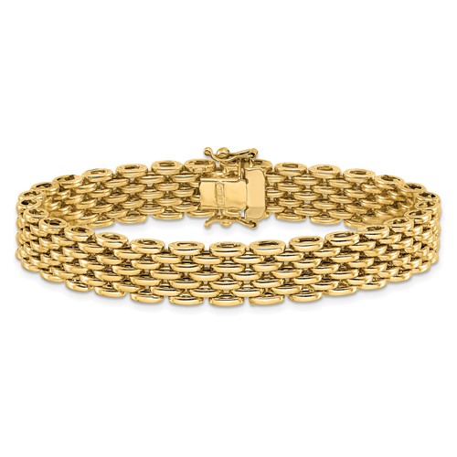 Italian Gold 3.5mm Wheat Chain Bracelet in Hollow 14K Gold - 7.5