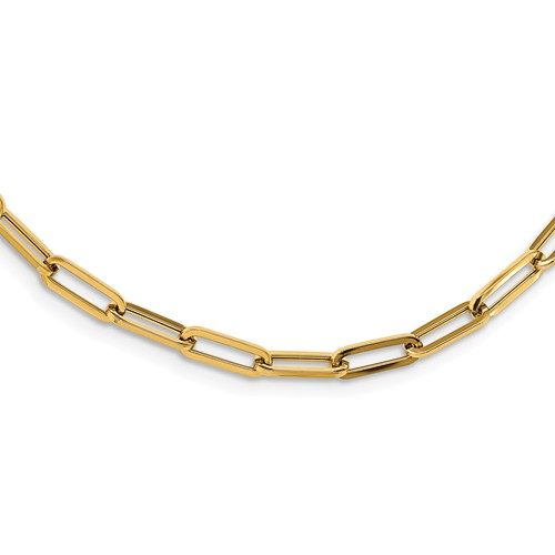 14k Yellow Gold Paper Clip Link Necklace 31.5in