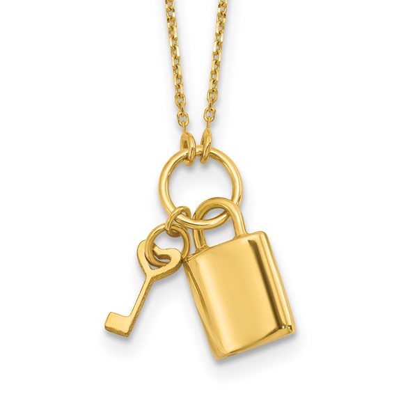 Lock Necklace 14K Yellow Gold 16