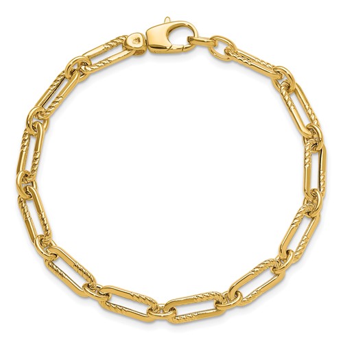 Paper Clip Link Chain Bracelet 14K Gold