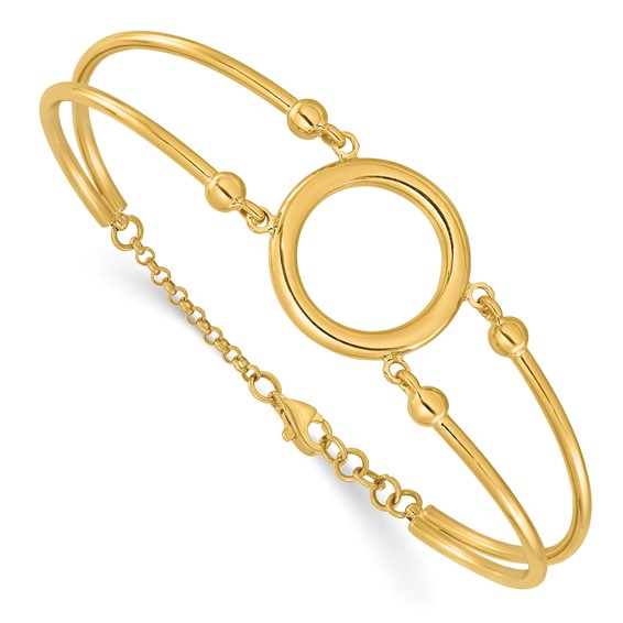 14k Yellow Gold Open Circle with Split Bangle Bracelet