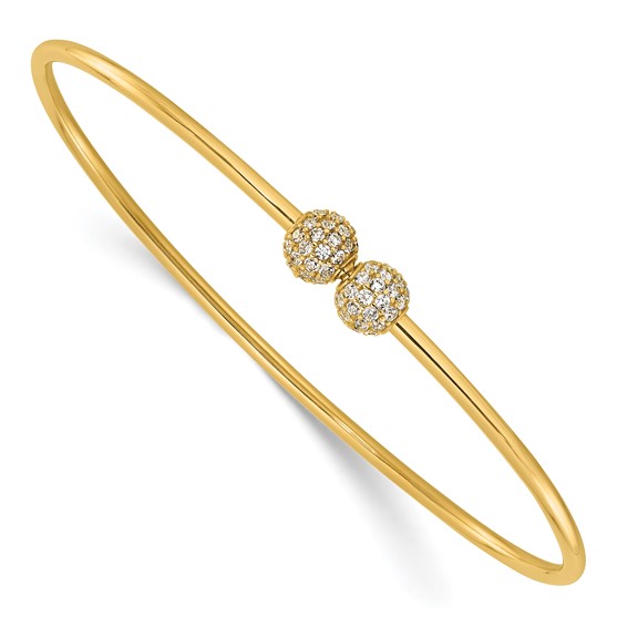 Elegant Two tone Gold Bangle Bracelet - BR-613