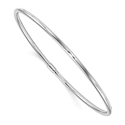 Italian Thin Smooth Bangle Bracelet 14k White Gold