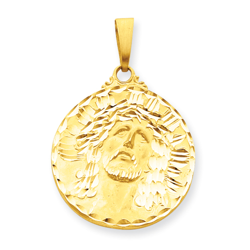 14kt Yellow Gold 1 1/2in Jesus Pendant