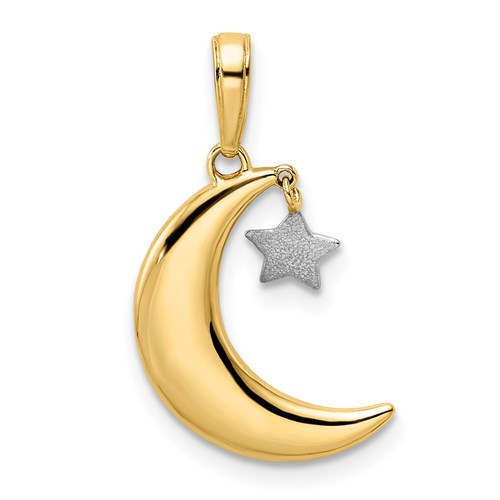 Yellow Gold hot Finish Crescent Moon