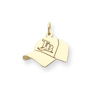 Tampa Bay Rays 1/2in Hat - 14kt Yellow Gold