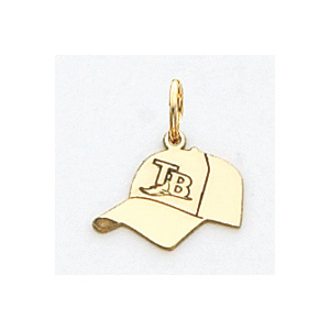 Tampa Bay Rays 3/8in Hat - 14kt Yellow Gold