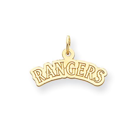 Texas Rangers 5/16in Logo Charm - 14kt Yellow Gold