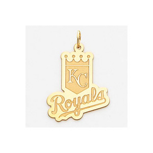 Kansas City Royals 1 1/4in Logo Charm - 14kt Yellow Gold