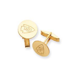 Kansas City Chiefs 5/8in Disc Cufflinks - 14k Yellow Gold