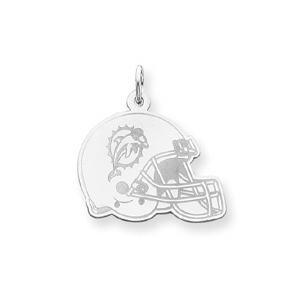 Miami Dolphins 3/4in Sterling Silver Helmet Pendant NF2392SS