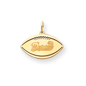 Miami Dolphins 7/16in Football - 14k Yellow Gold NF1034