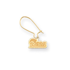 New England Patriots Logo Wire Earrings - 14k Yellow Gold