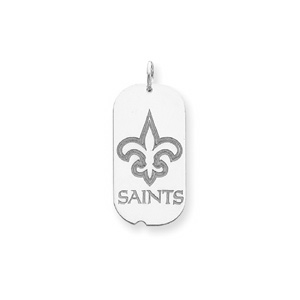 New Orleans Saints 1 1/4in Dog Tag - Sterling Silver