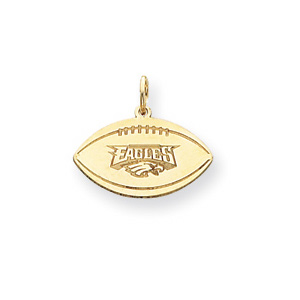 Philadelphia Eagles Pierced Football 14 KT Gold Pendant