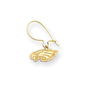 Philadelphia Eagles Logo Wire Earrings - 14k Yellow Gold