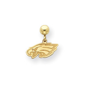 Philadelphia Eagles Logo Dangle Earrings - 14k Yellow Gold