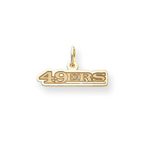 San Francisco 49ers 3/16in Logo Name Pendant - 14k Yellow Gold