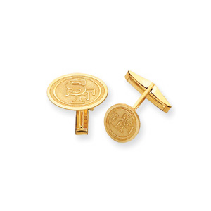 San Francisco 49ers 7/16in Oval Cufflinks - 14k Yellow Gold