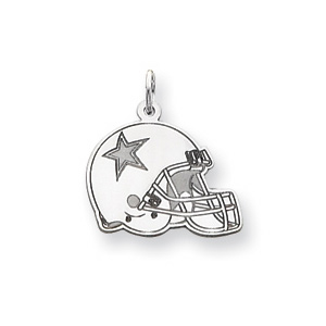 Dallas Cowboys Helmet Pendant, 14K White - The GLD Shop