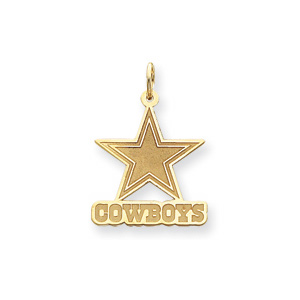 Dallas Cowboys 7/8in 14k Yellow Gold Satin Combo Pendant