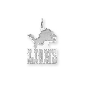 Detroit Lions 1in Large Logo Pendant - Sterling Silver