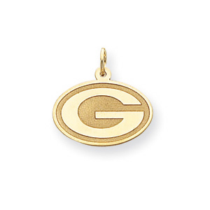 Green Bay Packers 1/2in Logo Pendant - 14k Yellow Gold NF737