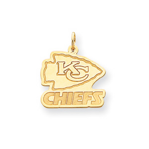 Kansas City Chiefs 1/2in Name Pendant - 14k Yellow Gold