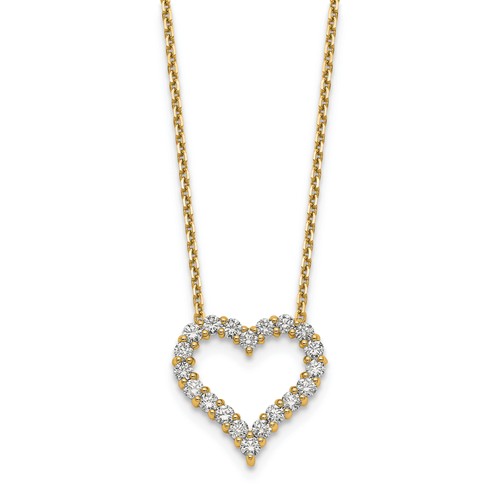 14k Yellow Gold 1 ct True Origin Lab Grown Diamond Heart Necklace