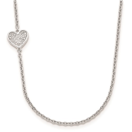 Sterling Silver 1/10 ct tw Diamond Heart Necklace PXD2632-SSS43