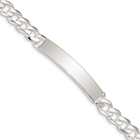 QCD200-8 ID Bracelet Link 8in Sterling Curb Silver Italian 6mm