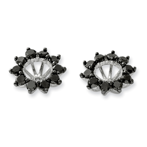 1 Ct Sterling Silver Black Diamond Earring Jacket