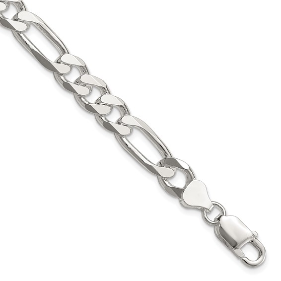 22in Sterling Silver Figaro Chain 7.75mm QFG220-22 | Joy Jewelers