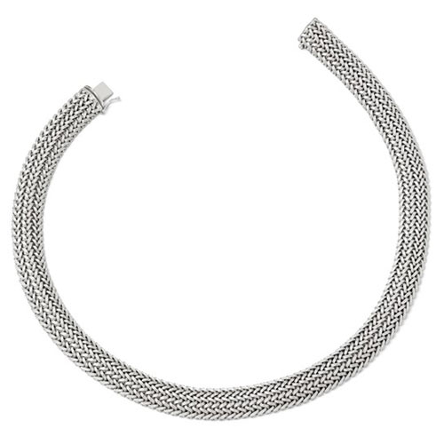 Sterling Silver 18in Mesh Braided Necklace 14.75mm Wide