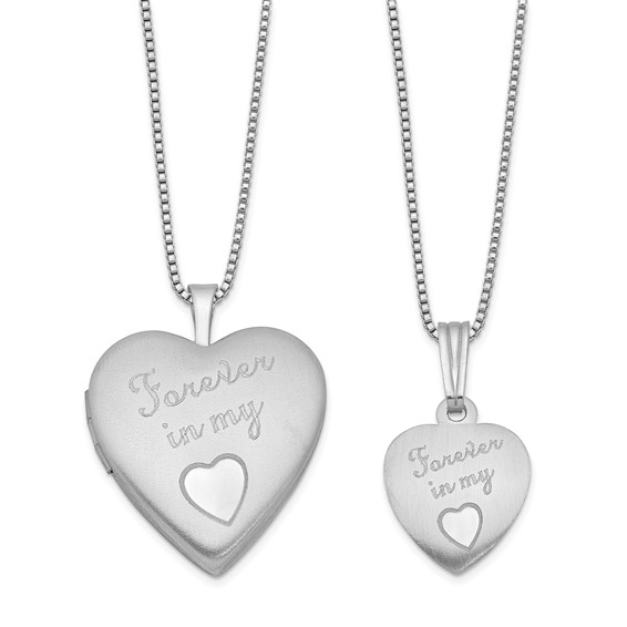 Sterling Silver Forever In My Heart Locket Set for Mother and Daughter ...