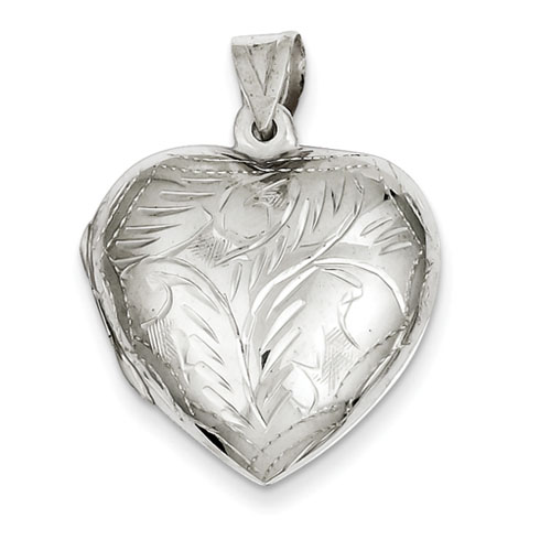 13/16in Sterling Silver Domed Heart Locket QLS74 | Joy Jewelers