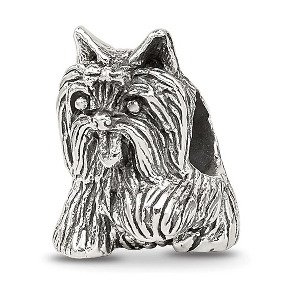 Sterling Silver Reflections Playful Yorkshire Terrier Bead