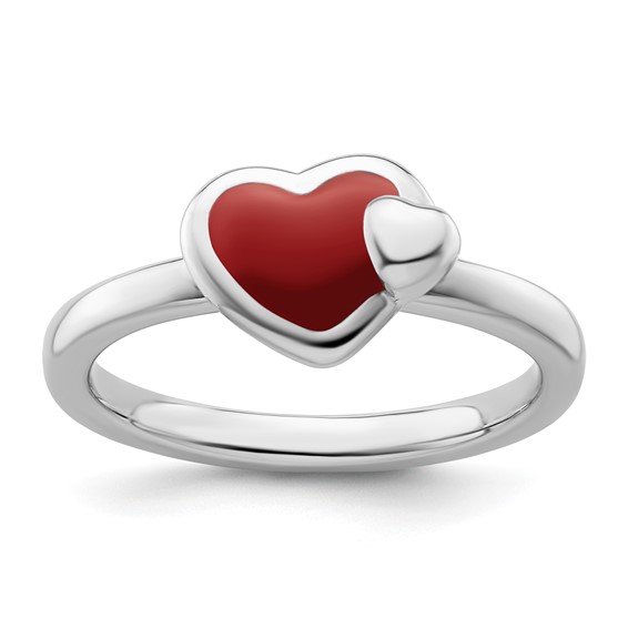 Gold ring with red heart gemstone cartoon icon Vector Image