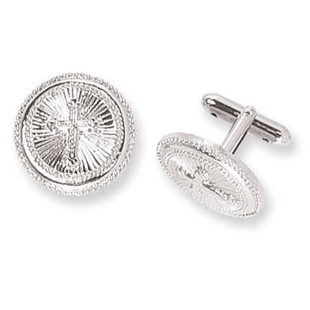 Silver-tone Cross Cufflinks