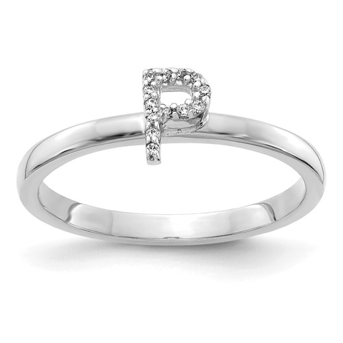 14k White P Joy Gold | Ring SK2112PW Jewelers Diamond Initial