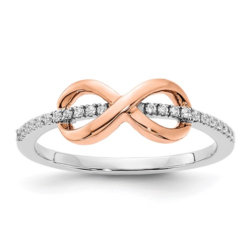 14k White and Rose Gold Infinity 1/10 ct tw Diamond Ring