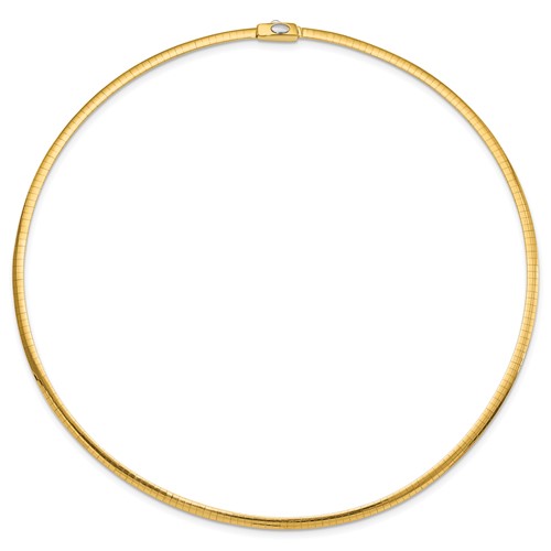 14k White and Yellow Gold Reversible Domed Omega Necklace