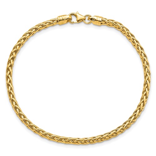 14kt Yellow Gold 1mm Singapore Link Thin Chain Bracelet 7