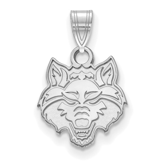 Sterling Silver Arkansas State University Wolf Pendant 1/2in